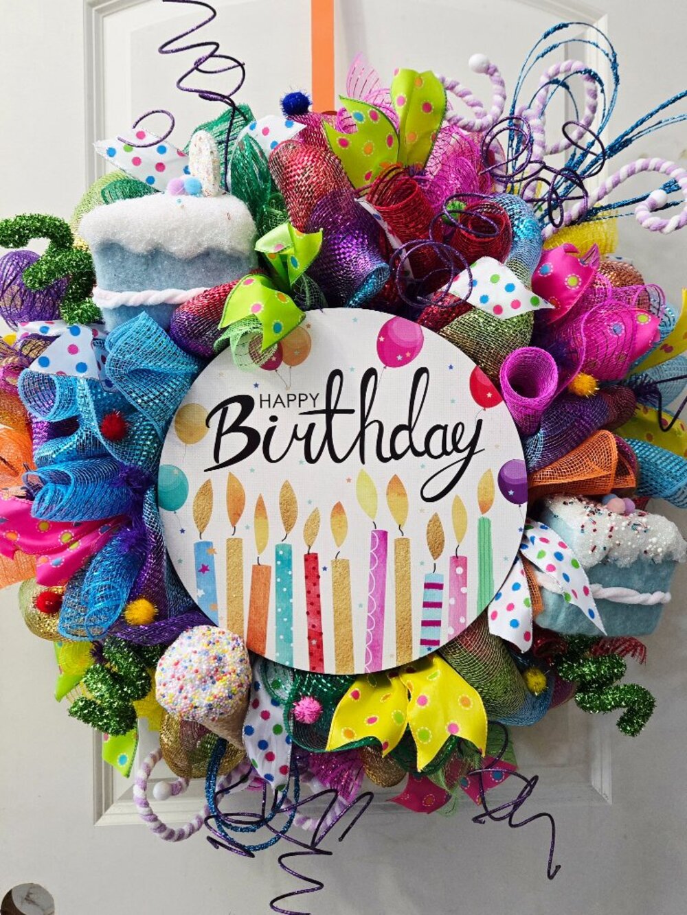 Happy Birthday Colorful Birthday Wreath - Multicolor